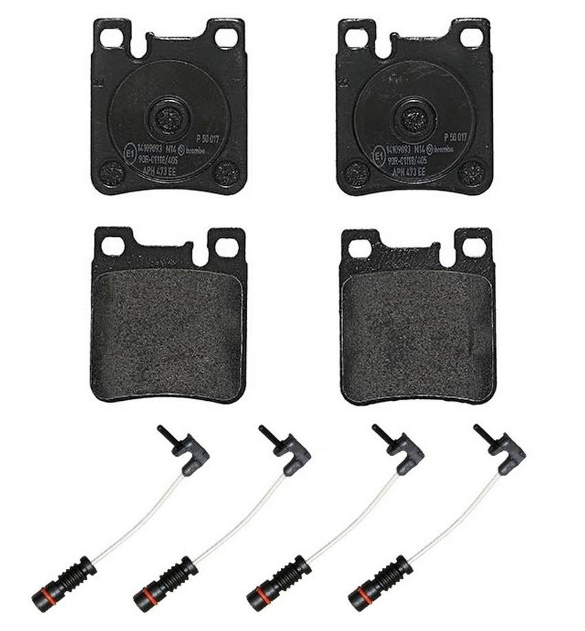 Mercedes Brakes Set Kit - Pads Rear (Low-Met) (with Sensors) 004420932041 - Brembo 2632990KIT